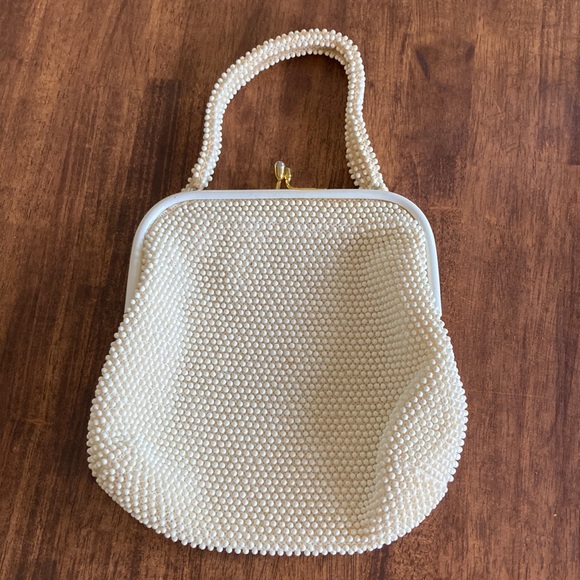 Handbags - Vintage 1940’s Antique White Corde Bead Evening Bag